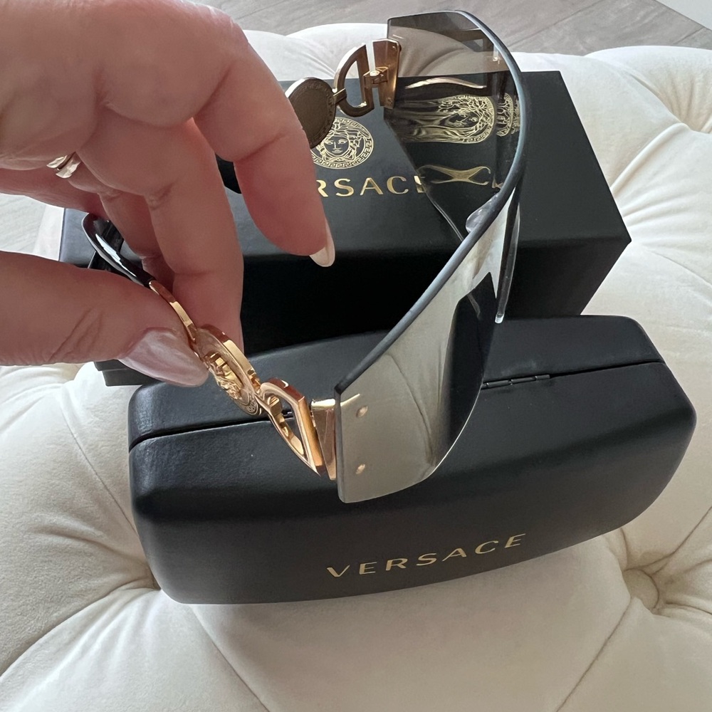 Versace Sunglasses with Black and Gold Accents